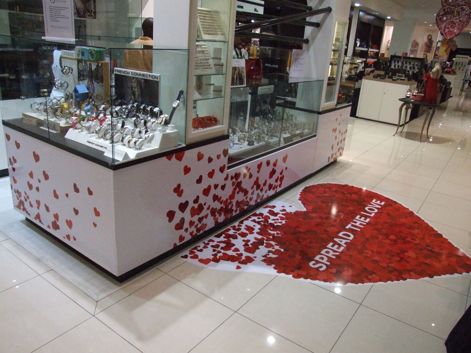 Printed vinyl floor and counter graphics