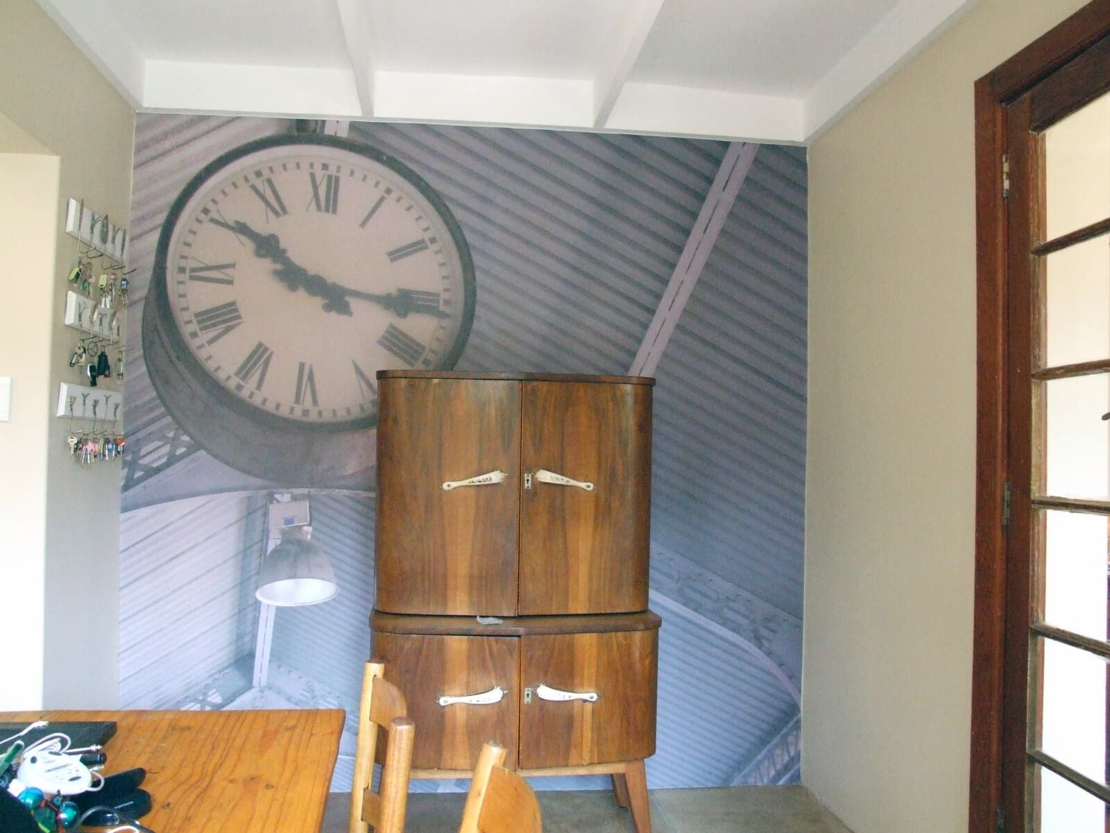 Custom printed feature wallpaper in a home